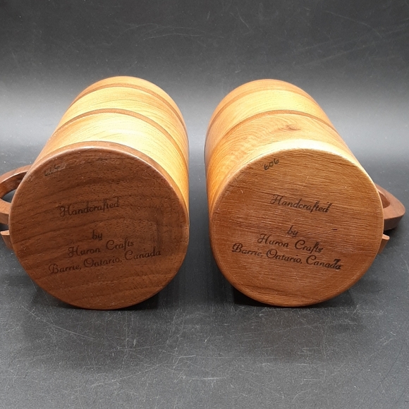 Hardy Huron Crafts Hand Crafted Wooden Mugs Barrie Ontario Butternut Walnut Wood - Picture 8 of 10